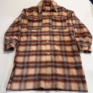 Levi's Made & Crafted Selma Plaid Wool Long Shacket size Small A0716 Women's